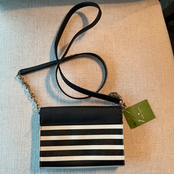 NWT Kate Spade Black & Cream Striped - Picture 2 of 3